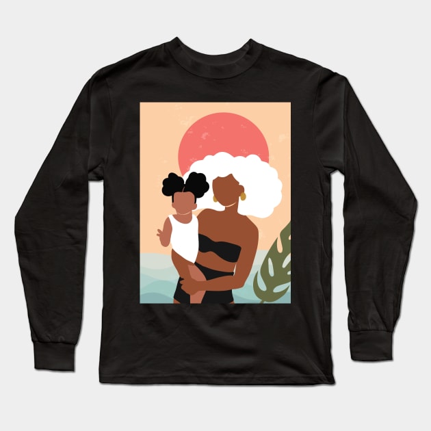 Mother and Daughter Long Sleeve T-Shirt by DomoINK